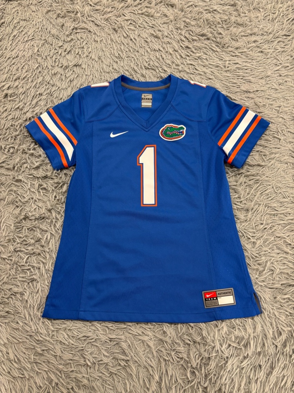 Nike University Florida Gators #1 Women’s Medium Football Jersey Blue V-Neck